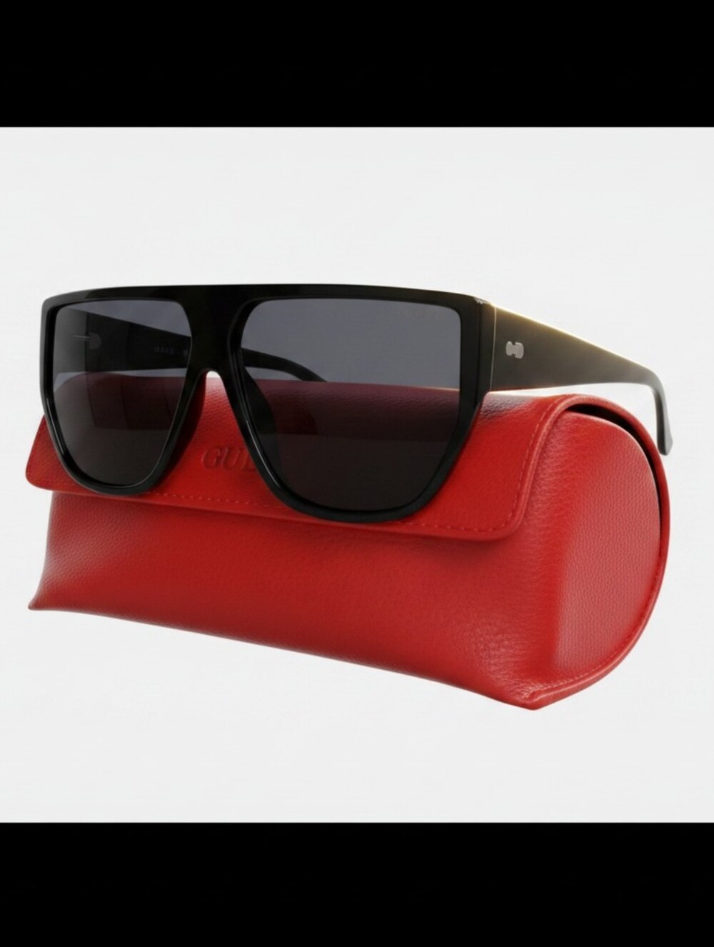 Guess Black Sunglasses with Bold Red Case